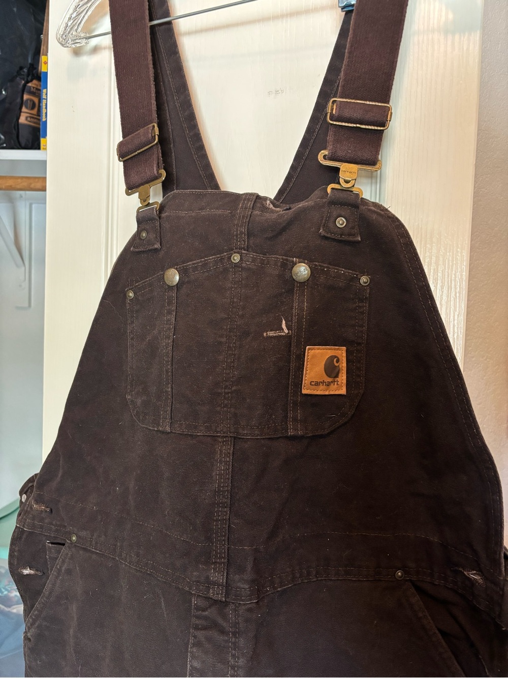 Carhartt Brown Relaxed Fit Men's Jeans Overalls